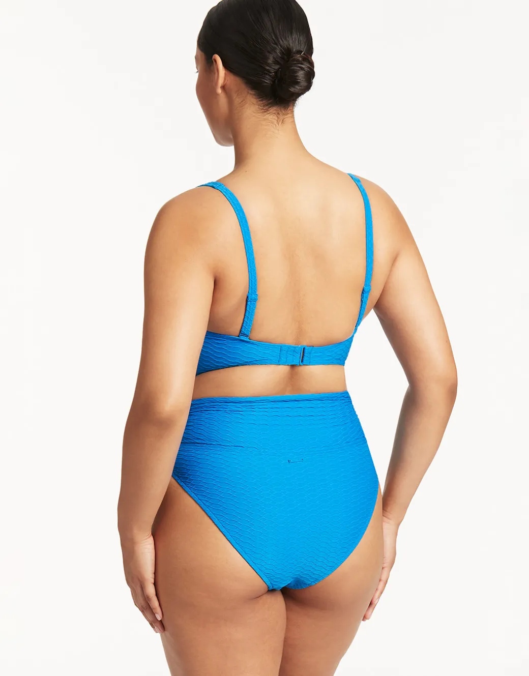 Honeycomb Cross Front Multi-Fit Bikini Top - Capri Blue