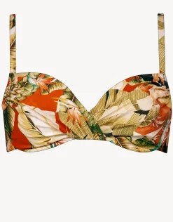 Hypnotic Underwired Bikini Top - Sepia Leaves