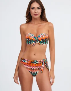 Ipanema Bandeau Bikini Top - Pink Multi