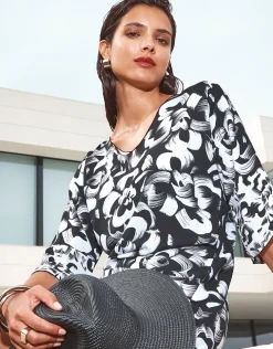 Island Beach Dress - Black and White