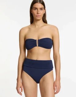 Isla Rib High Waist Bikini Pant - Ink