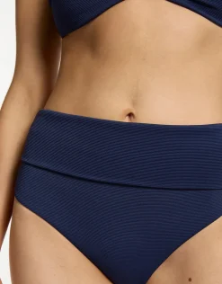 Isla Rib High Waist Bikini Pant - Ink