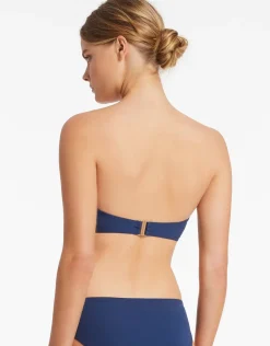 Jetset U Trim Bandeau Bikini Top - Pacific Blue