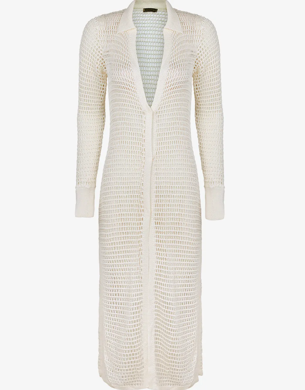 Knit Long Shirt Cover Up - Off White