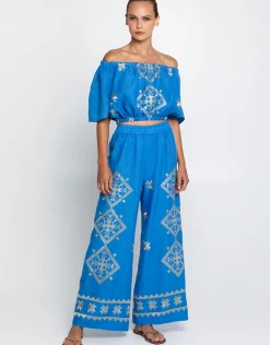Lefkada Trousers - Blue Raf and Gold