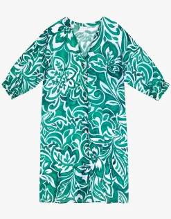 Lidiana Midi Beach Shirt - Green