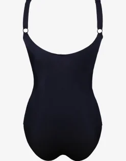 Lucille Longer Length Swimsuit - Black and Leopard