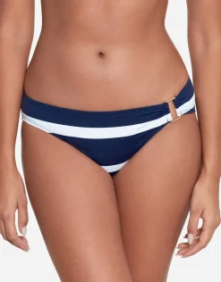 Mariner Stripe Ring Hipster Bikini Pant - Navy and White