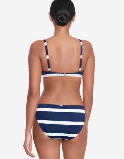 Mariner Stripe Ring OTS Bikini Top - Navy and White