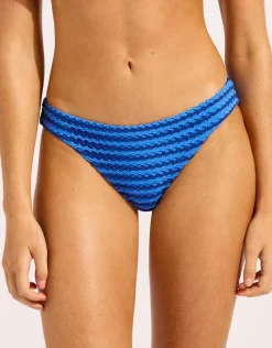 Mesh Effect Hipster Bikini Pant - Sapphire