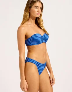 Mesh Effect Hipster Bikini Pant - Sapphire