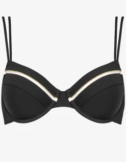 Metrics Underwired Bikini Top - Black White and Gold