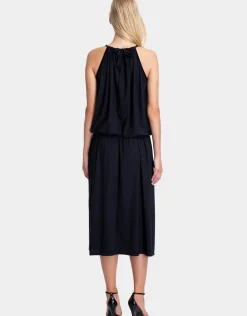Moonlight Glow Halter Dress - Black