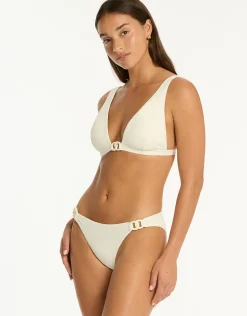 Nautique Chain Link Longline Tri Bikini Top - Coconut