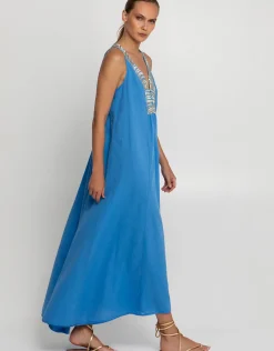 New Triangle Maxi Dress - Blue Raf and Gold