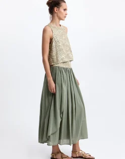 New Triangle Skirt - Sage and Gold