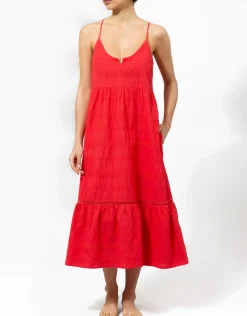 Numana Scoop Neck Dress - Red