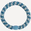 Original Hair Tie - Baby Blue Glitter Stripe
