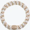 Original Hair Tie - Beige and White Glitter Stripe