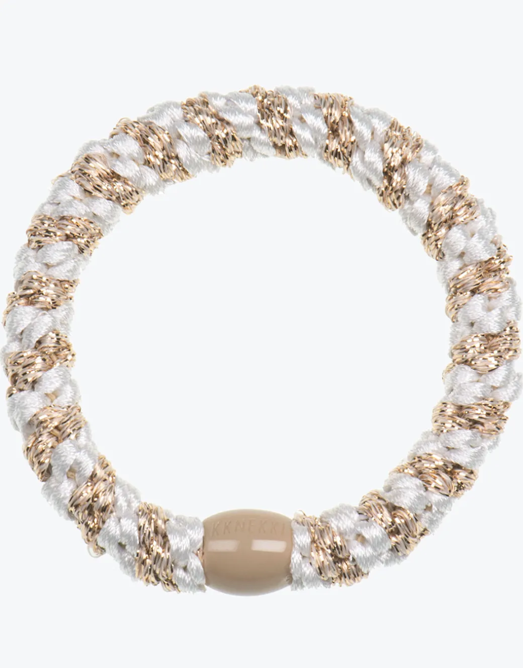 Original Hair Tie - Beige and White Glitter Stripe