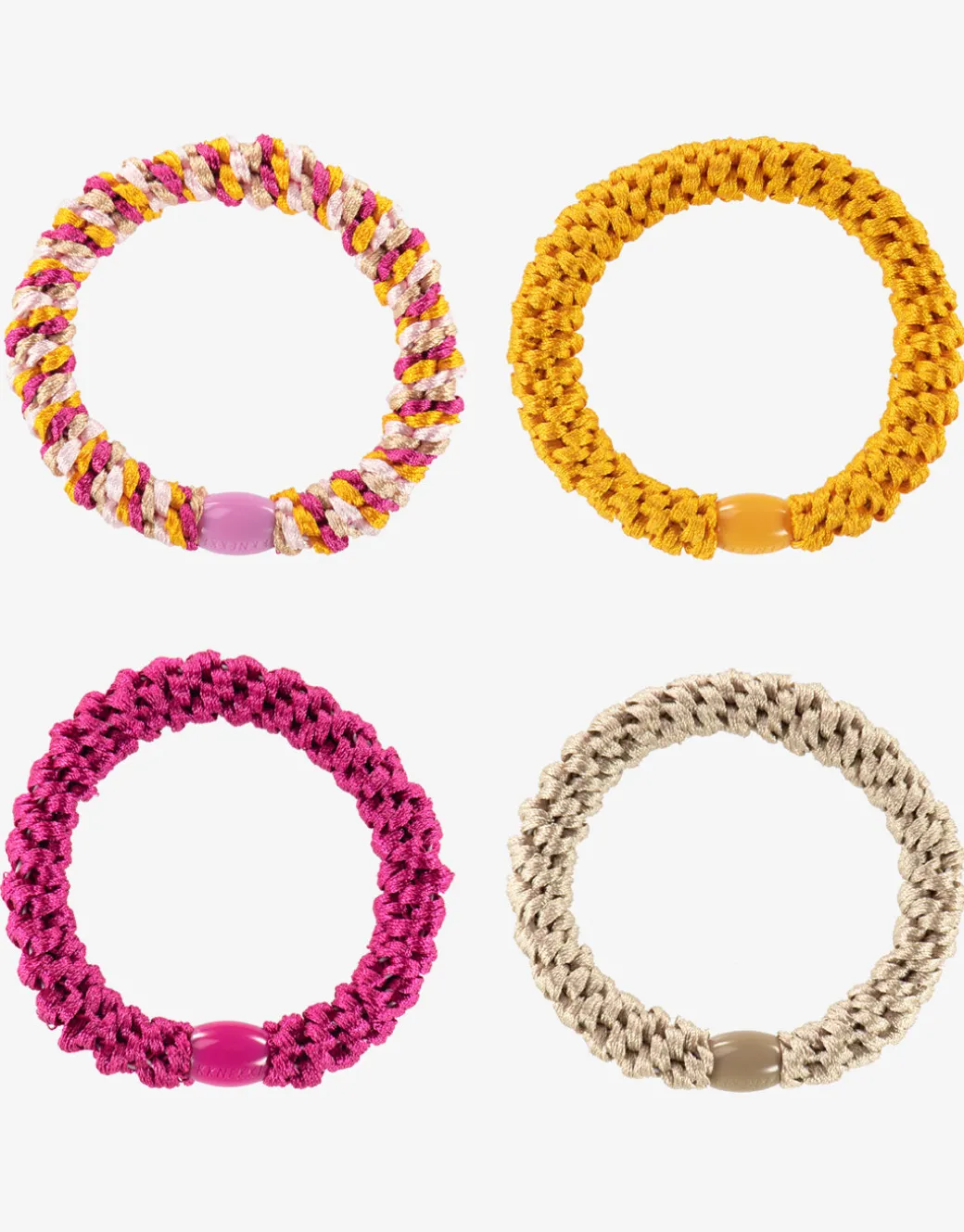Original Hair Tie Bundle -Ivory, Pink and Golden Yellow