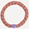 Original Hair Tie - Coral Dusty Lavendar Glitter Stripe