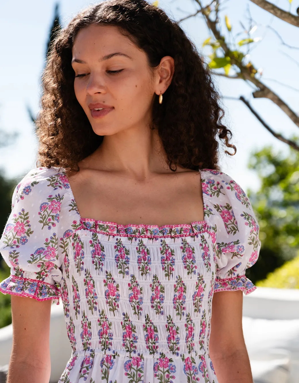 Palermo Dress - Schiffly Folk Posie