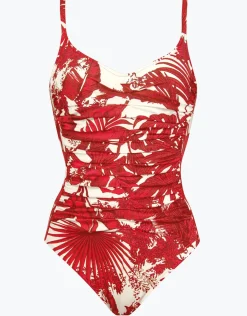 Palmaria Ruched Underwired Swimsuit - Creme Rouge