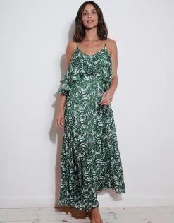 Palmette Ruffle Dress - Jungle Veil