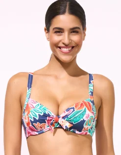Petal Patch Underwired Bikini Top - Denim Daydream