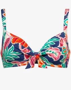 Petal Patch Underwired Bikini Top - Denim Daydream