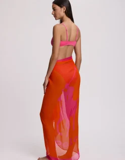 Pony Long Pareo - Sailing Orange and Desert Pink