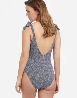 Profile Colette V Neck Swimsuit - Black and White