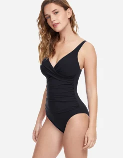 Profile Tutti Frutti V Neck Swimsuit - Black