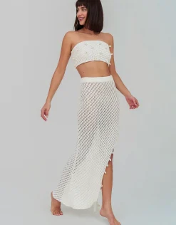 Puka Shell Crochet Top - Ecru