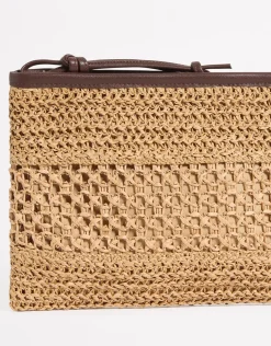 Raffia Mini Pochette Beach Bag - Sand