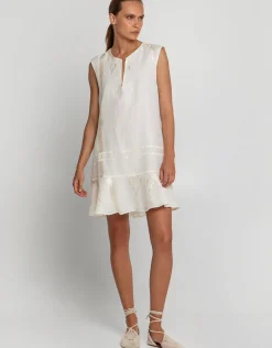 Roots Mini Dress - Natural and Champagne