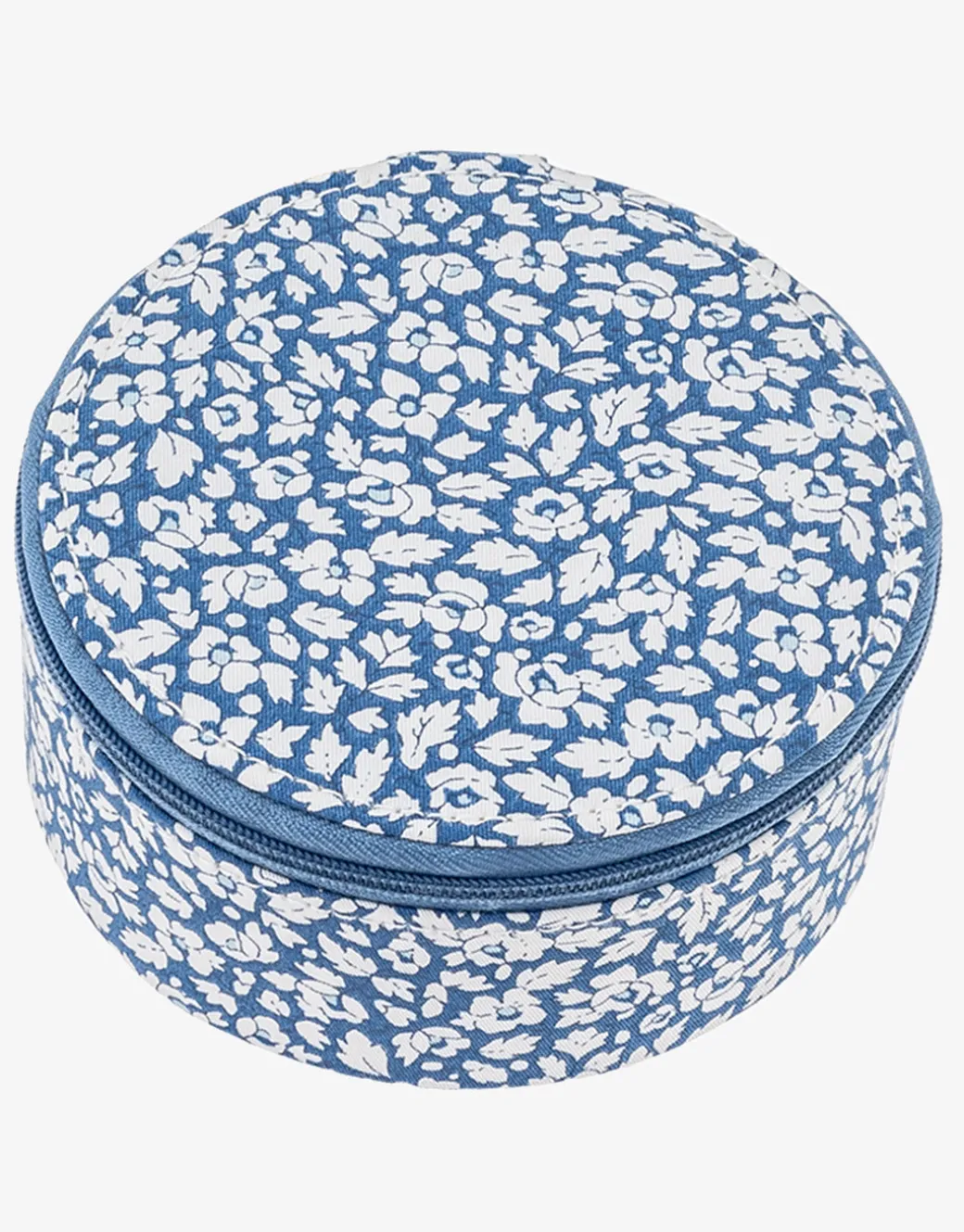 Round Jewellery Box - Liberty Feather Blue
