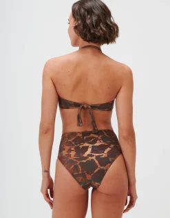Savanna Twist Bandeau Bikini Top - Warm Earth