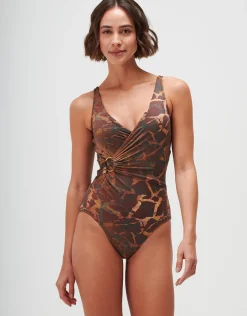 Savanna Underwired Wrap Swimsuit - Warm Earth