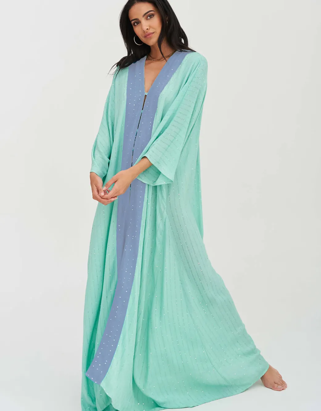 Sequin Kimono - Mint