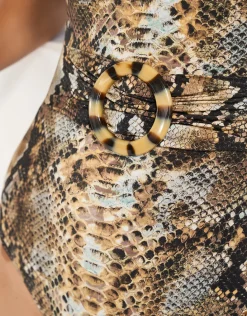 Serpent Underwired Ring Front Swimsuit - Python