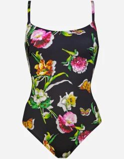 Siciliana Soft Cup Swimsuit - Black-Brights