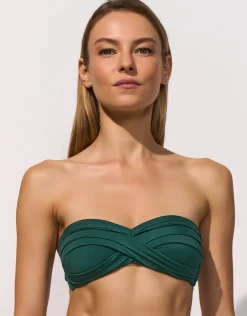 Silhouet Twist Bandeau Bikini Top - Evolving Teal
