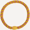 Slim Hair Tie - Coral Glitter Stripe