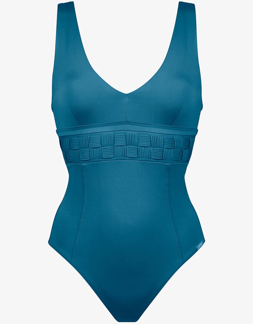 Softline V Neck Swimsuit - Mosaic Blue