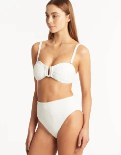 Spinnaker U Bar Bandeau Bikini Top - White