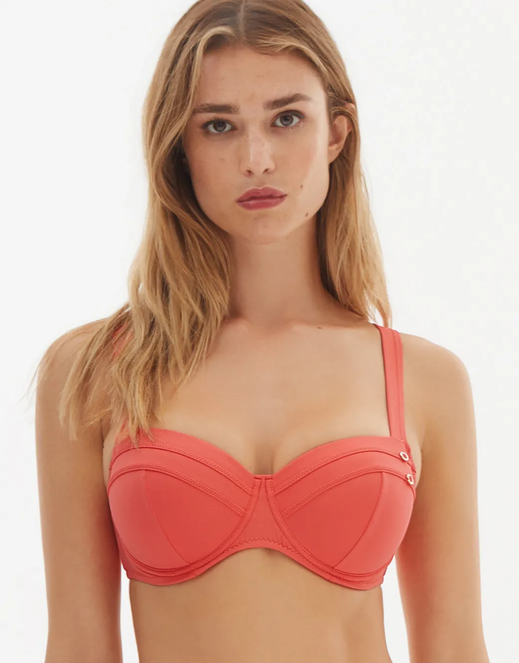 Stella Balcony Bikini Top - Coral