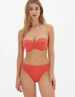 Stella Bandeau Bikini Top - Coral