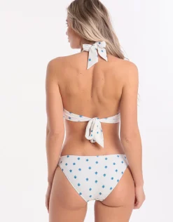Sunflower Border Soft Cup Halter Bikini Top - Electric Blue